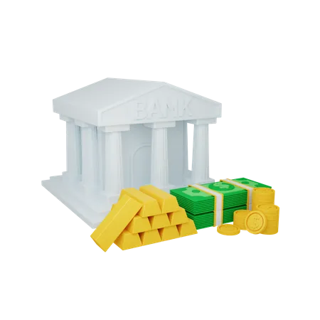 Geldbank  3D Illustration