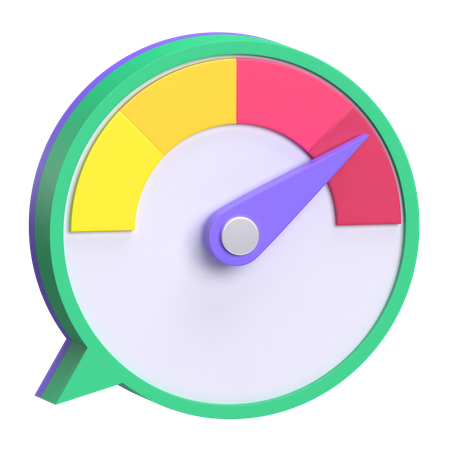 Speedometer And Bubble Chat  3D Icon