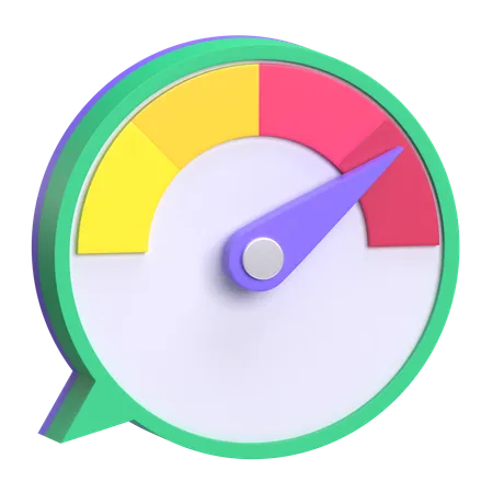 Speedometer And Bubble Chat  3D Icon