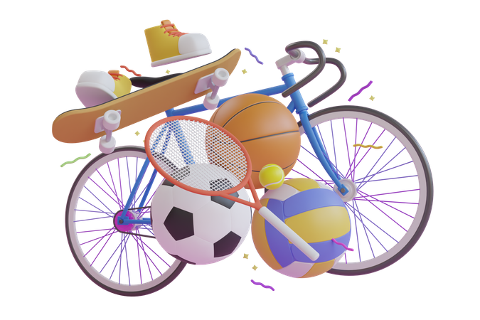 Sports Equipment  3D Illustration