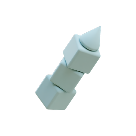 Stacked Cube Cone  3D Icon