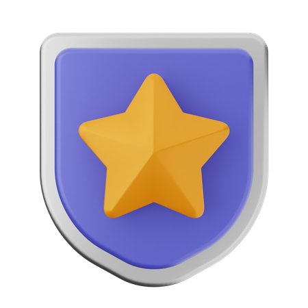 Proteção escudo estrela  3D Icon