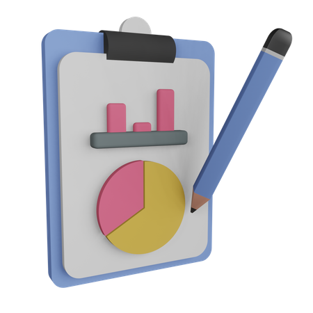 Statistical report  3D Illustration