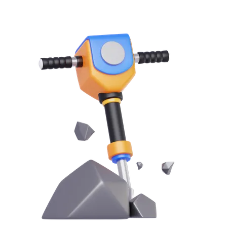 Stone Drilling Machine  3D Icon