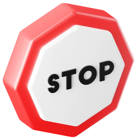 Stop  3D Icon