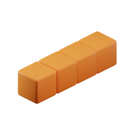 Straight-Long Tetris Block  3D Icon