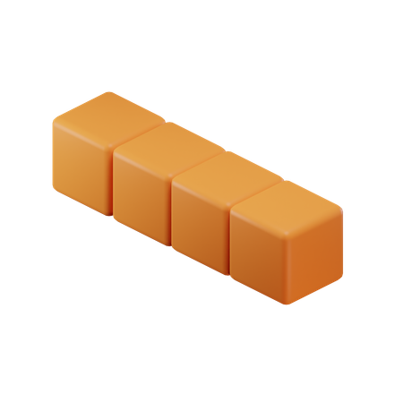 Straight-Long Tetris Block  3D Icon