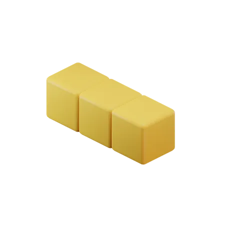 Straight-Short Tetris Block  3D Icon