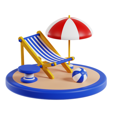 Strandstuhl  3D Icon