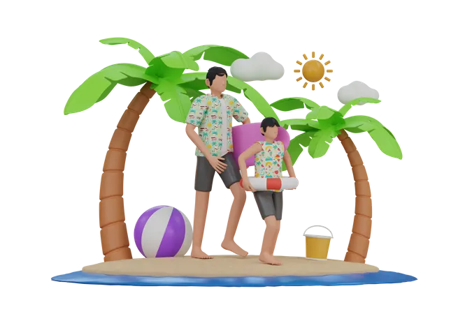 Strandurlaub  3D Illustration