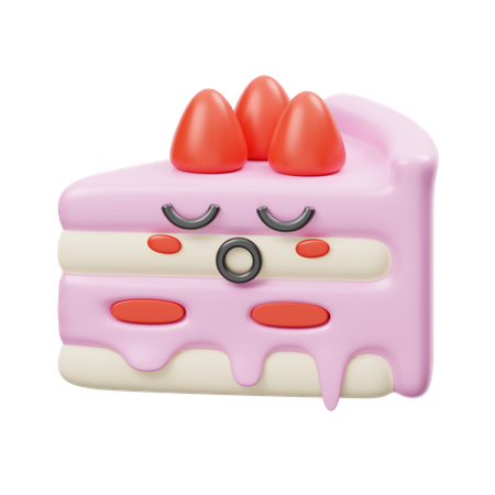 Strawberry Cake  3D Illustration