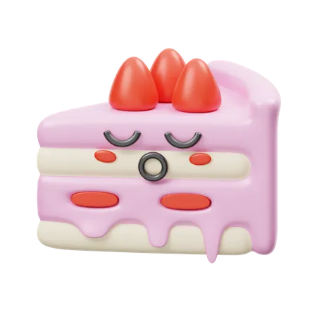 Strawberry Cake  3D Illustration