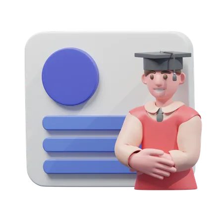 Student Profile  3D Icon