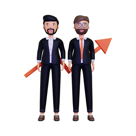 Successful Business Partners  3D Illustration