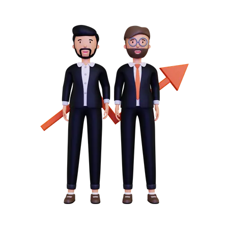 Successful Business Partners  3D Illustration