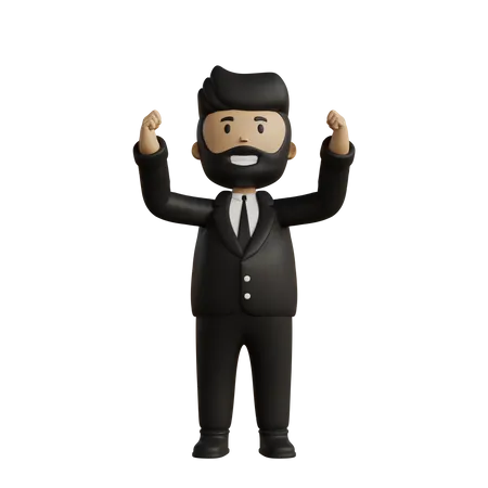 Successful Businessman  3D Illustration