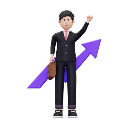 Successful Businessman Growing More  3D Illustration