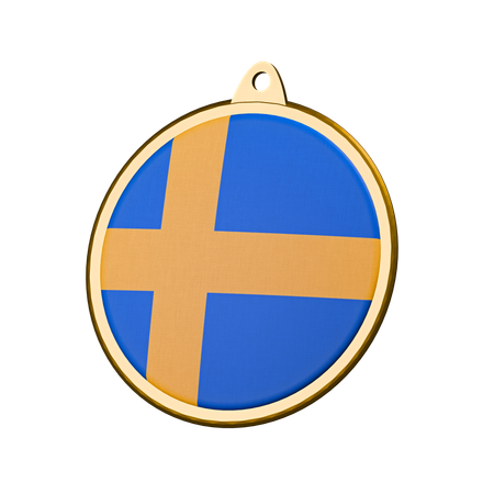 Insigne de médaille du drapeau suédois  3D Icon