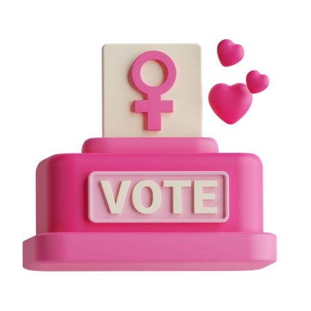 Sufragio femenino  3D Icon