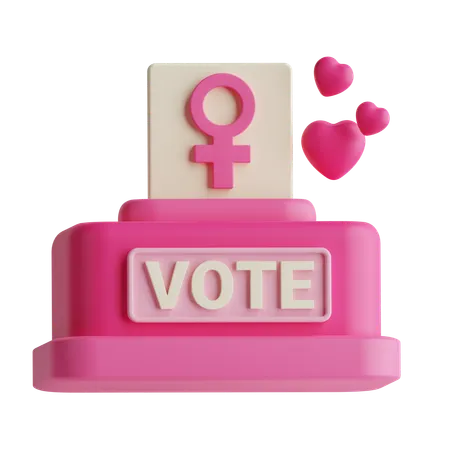 Sufragio femenino  3D Icon