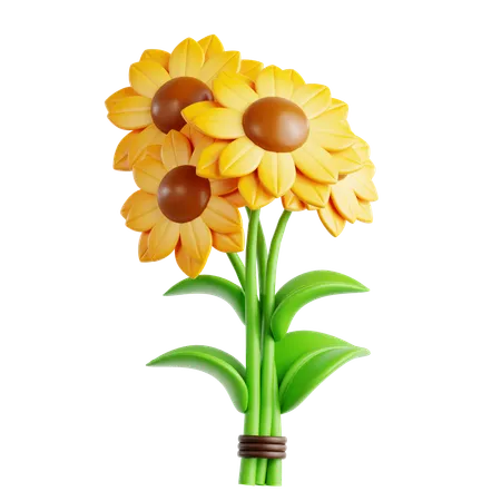 Sun Flower Bouquet  3D Icon