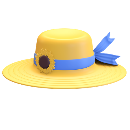 Sun flower hat icon  3D Illustration