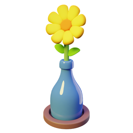 Sunflower Bottle  3D Illustration