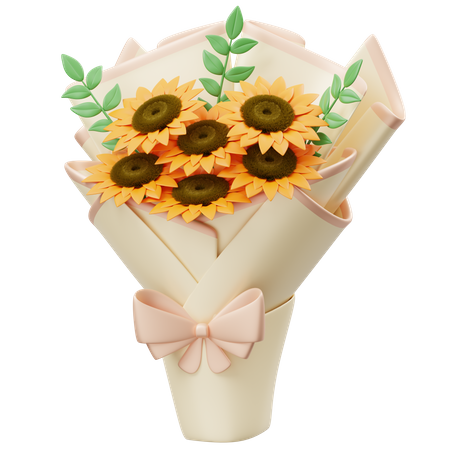 Sunflower Bouquet  3D Icon