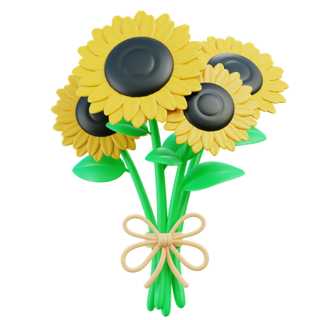 Sunflower Bouquet  3D Icon