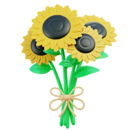 Sunflower Bouquet  3D Icon