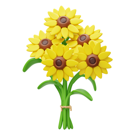 Sunflower Bouquet  3D Icon