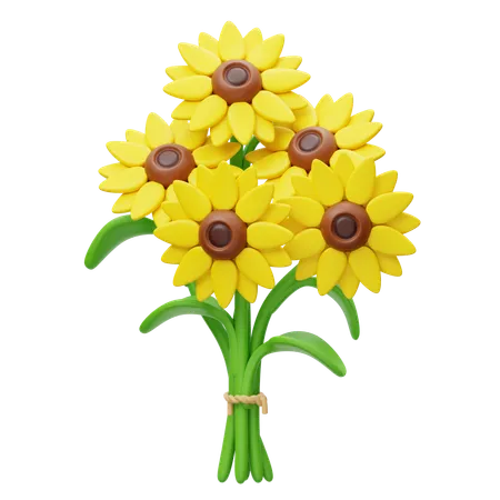 Sunflower Bouquet  3D Icon