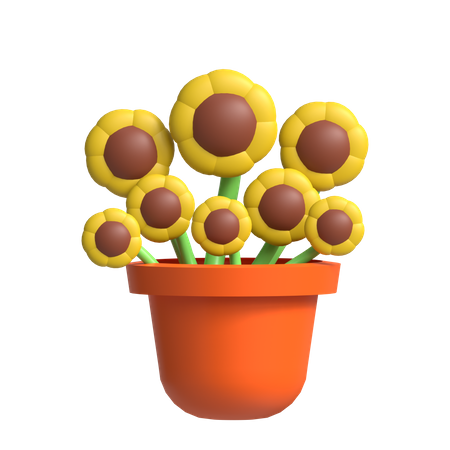 Sunflower Pot  3D Icon