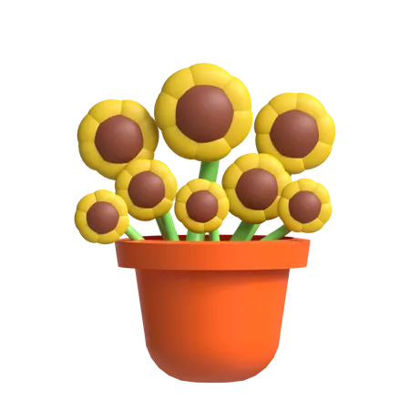 Sunflower Pot  3D Icon