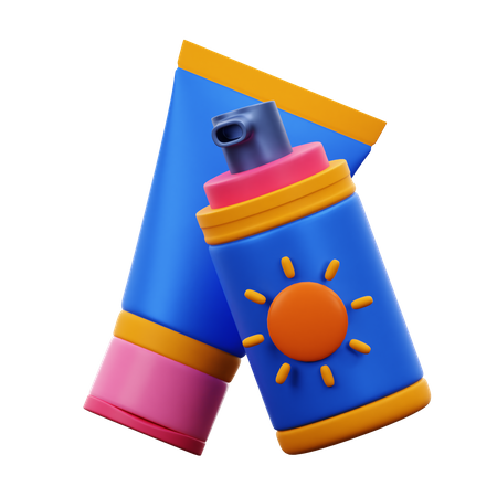 Sunscreen Lotion  3D Illustration