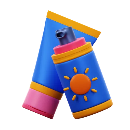 Sunscreen Lotion  3D Illustration