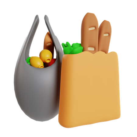 Supermarket Paper Bag  3D Illustration