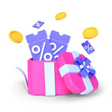 Surprise Discount  3D Illustration