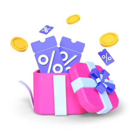 Surprise Discount  3D Illustration