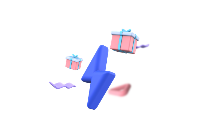 Surprise gift  3D Illustration