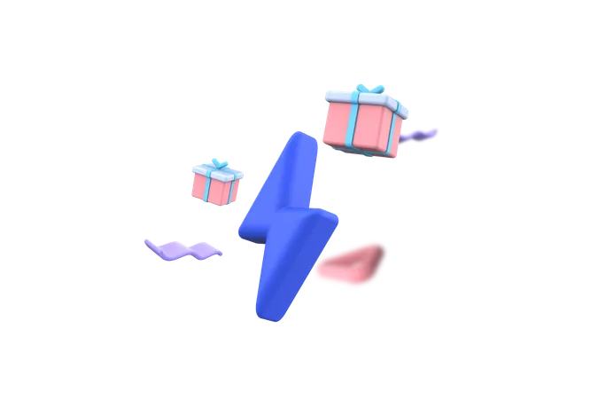 Surprise gift  3D Illustration