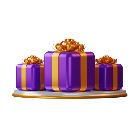 Surprise gift boxes  3D Illustration