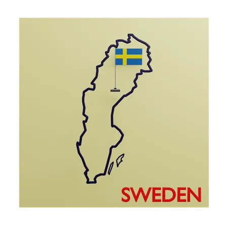 Sweden Map  3D Icon