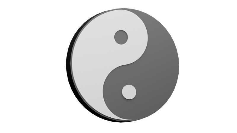 Symbole chinois Yin Yang  3D Illustration