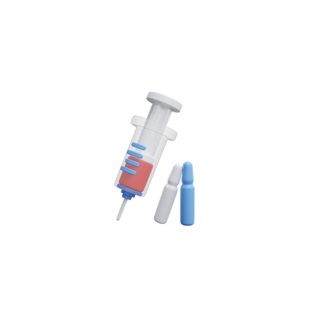 Syringe And Ampoules  3D Icon