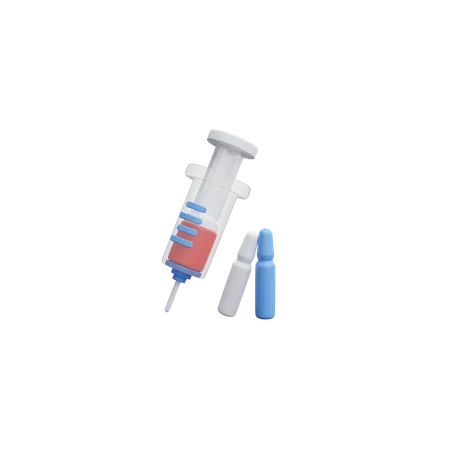 Syringe And Ampoules  3D Icon