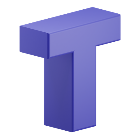 T alphabet  3D Illustration