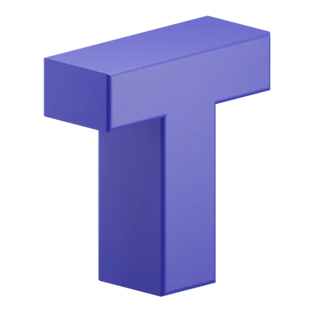 T alphabet  3D Illustration