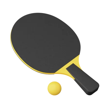 Table Tennis Bat And Ball  3D Illustration