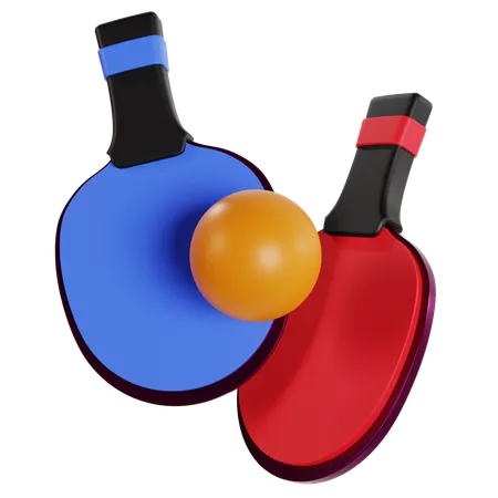 Table Tennis Paddles and Ball  3D Icon